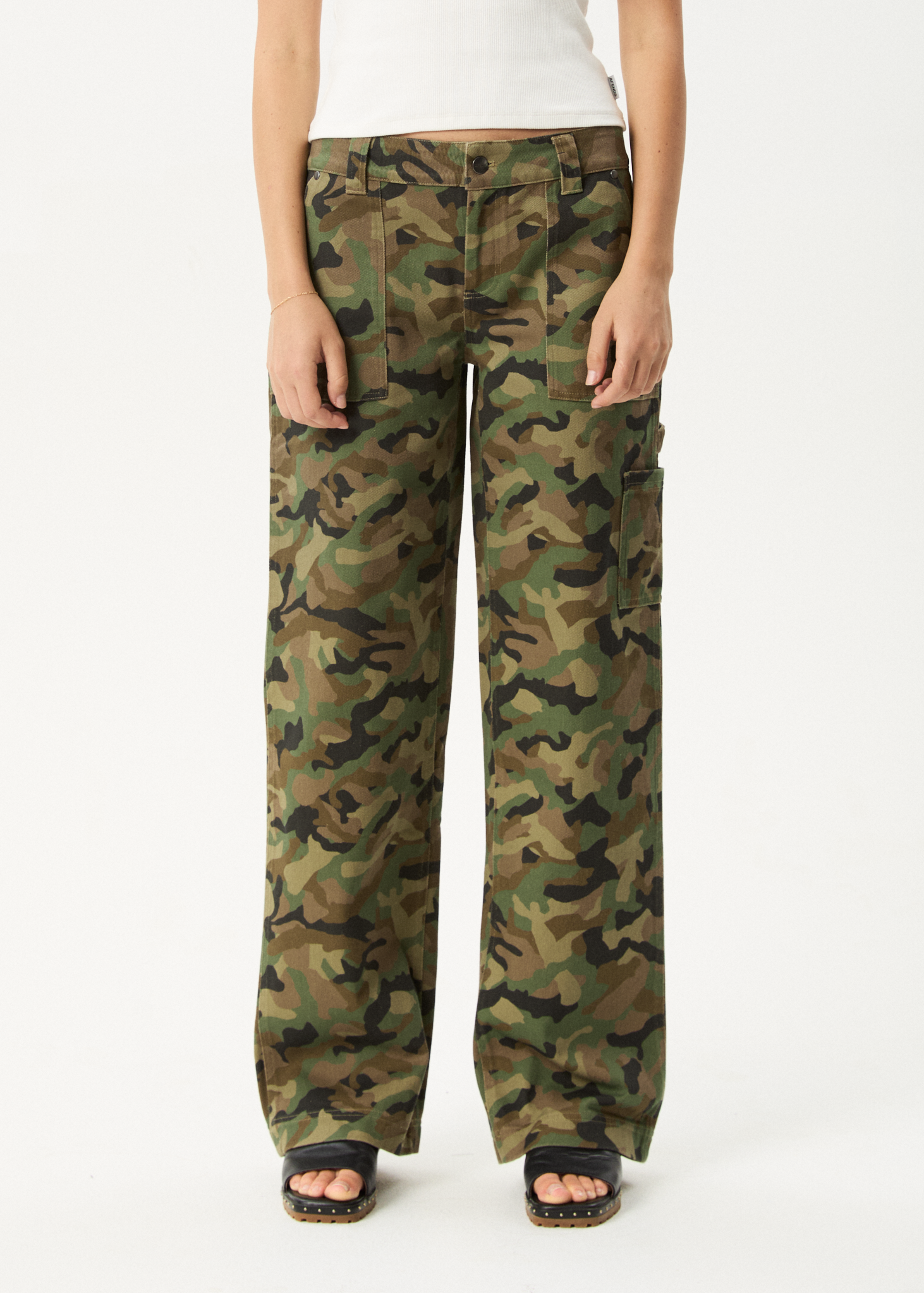 AFENDS Womens Hidden Lexi - Low Rise Workwear Pant - Hidden