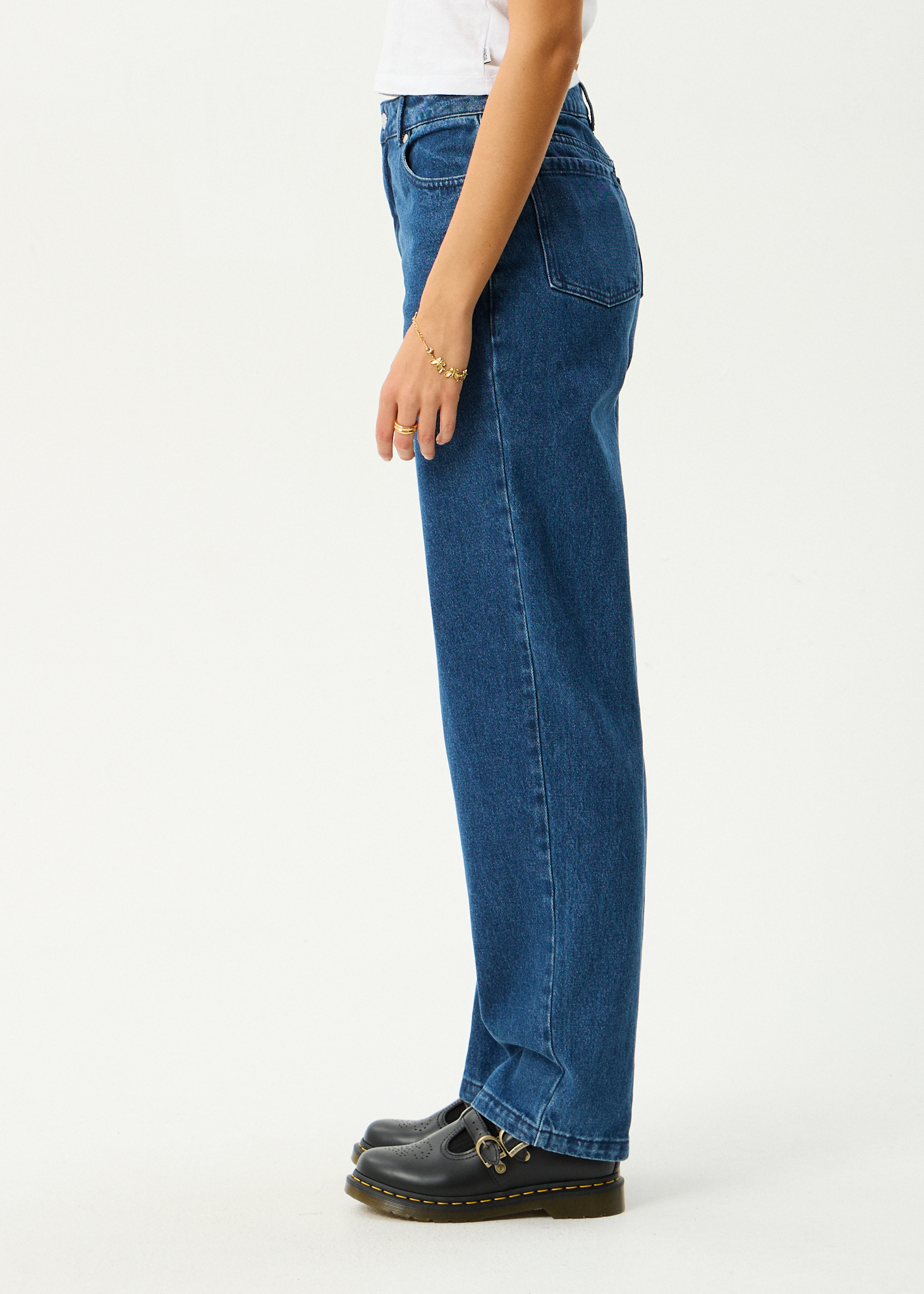 AFENDS Womens Leila - Straight Leg Jean - Authentic Blue