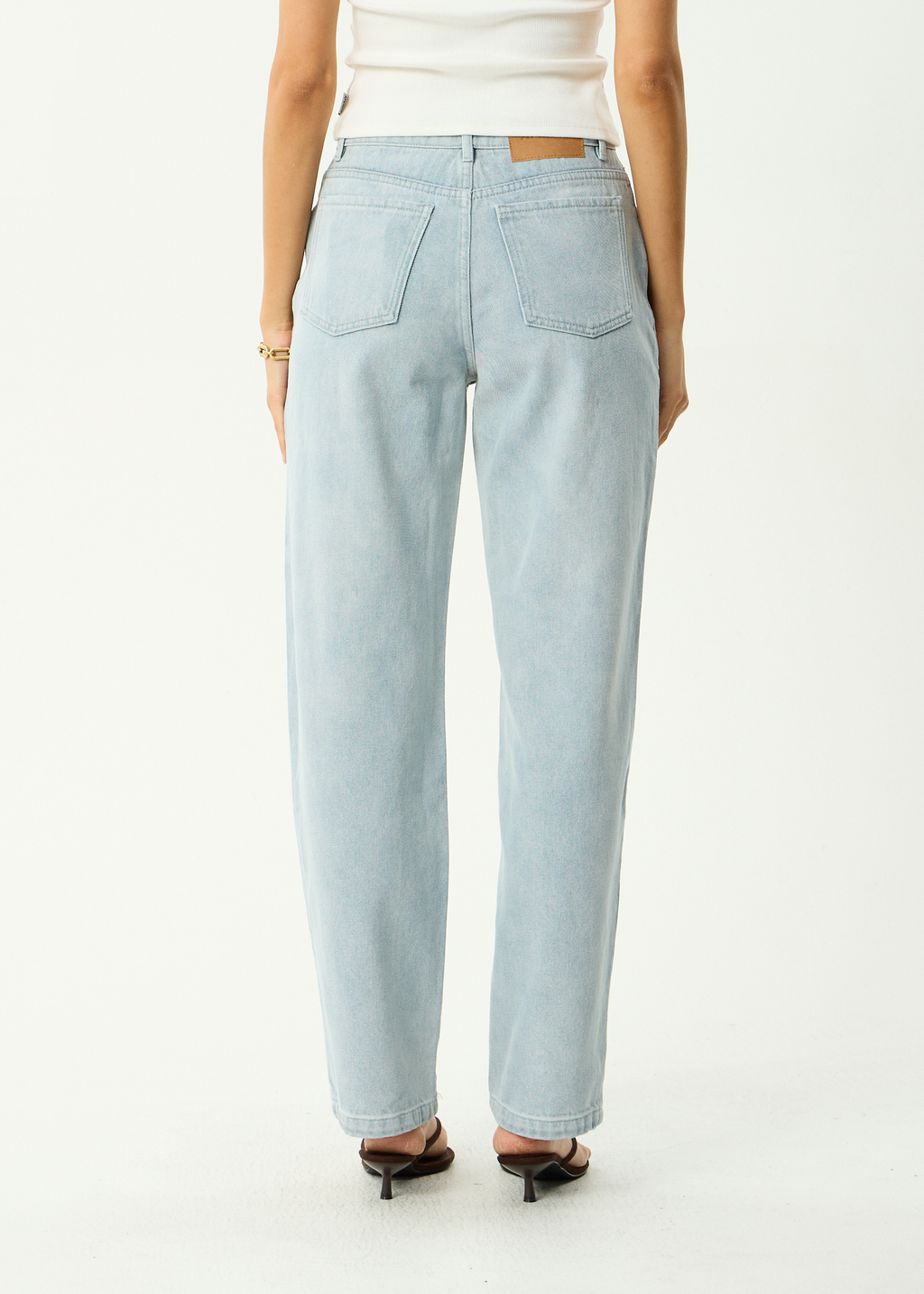 AFENDS Womens Leila - Straight Leg Jeans - Stone Blue