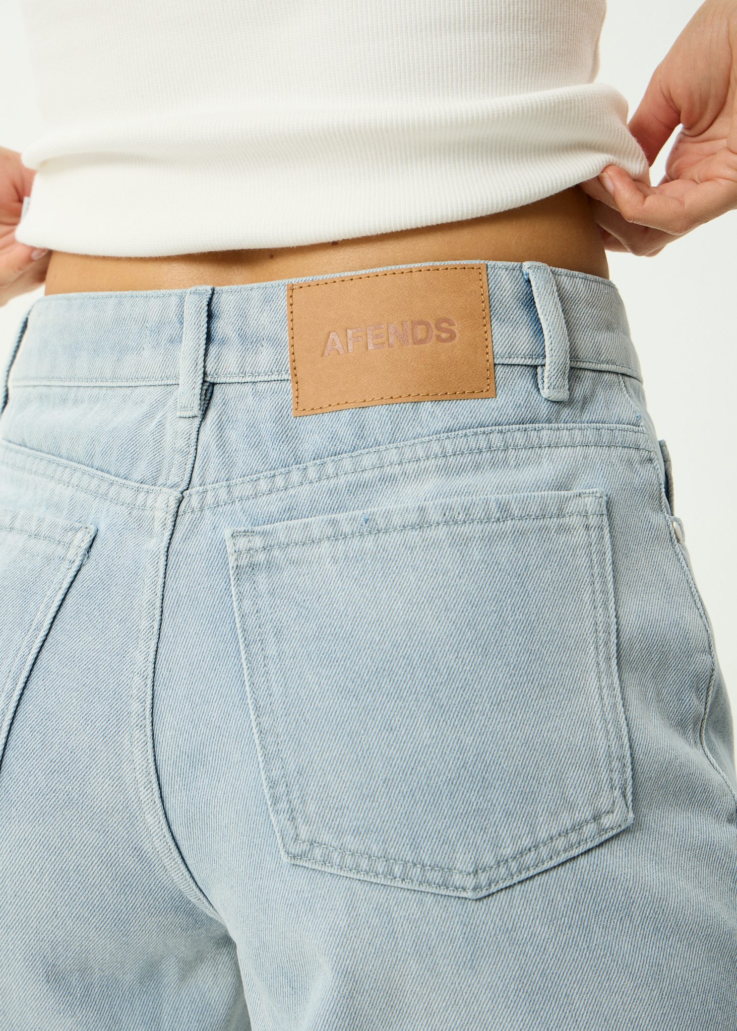 AFENDS Womens Leila - Straight Leg Jeans - Stone Blue