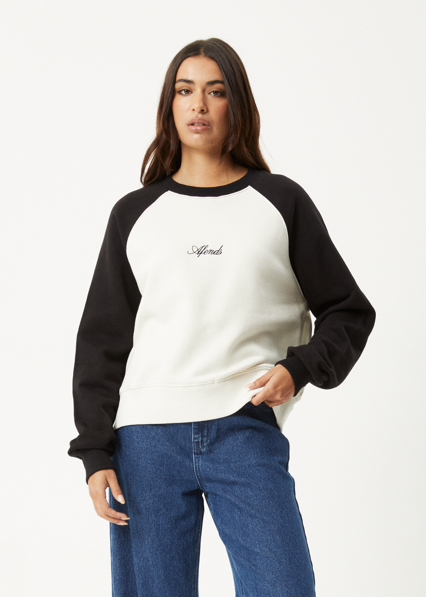 AFENDS Womens Ryan - Crew Neck Jumper - Black