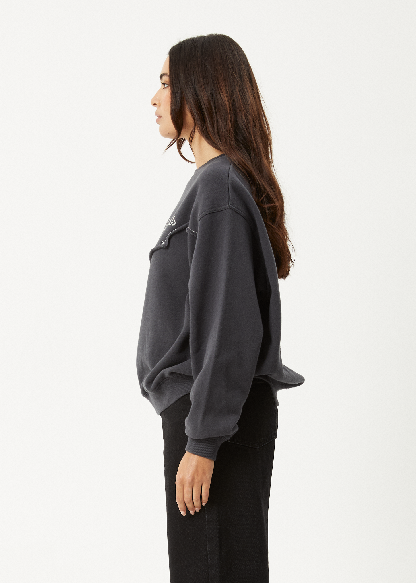 AFENDS Womens Karlee - Crew Neck Jumper - Charcoal