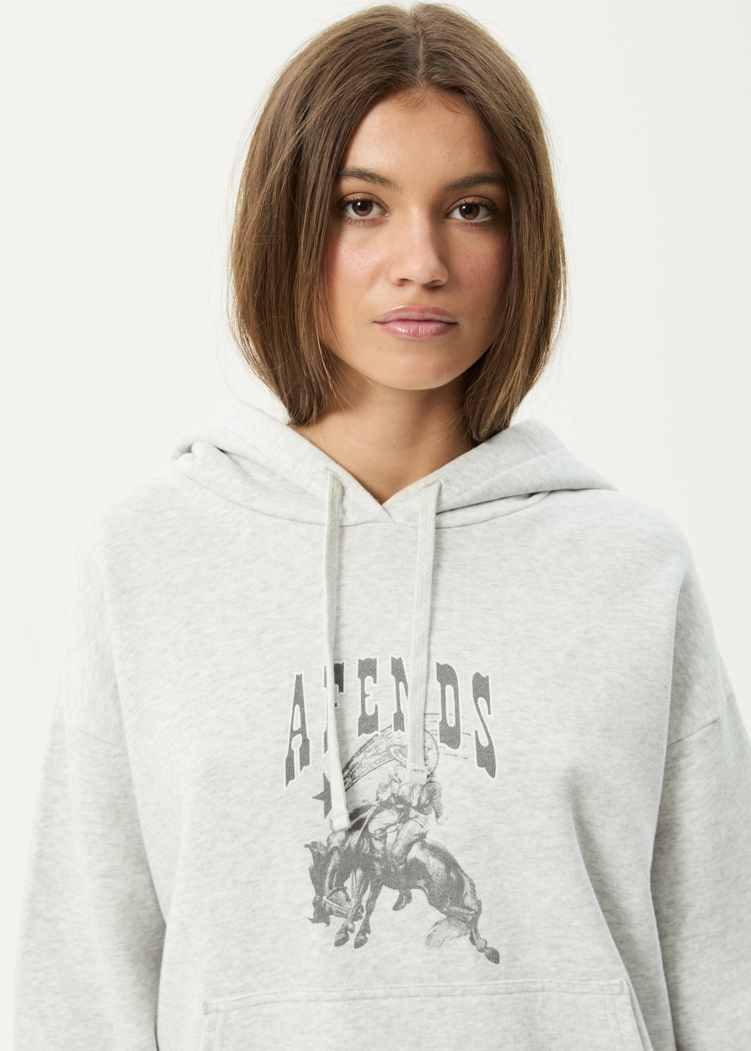 AFENDS Womens Cosmic Cow - Hoodie - Grey Marle