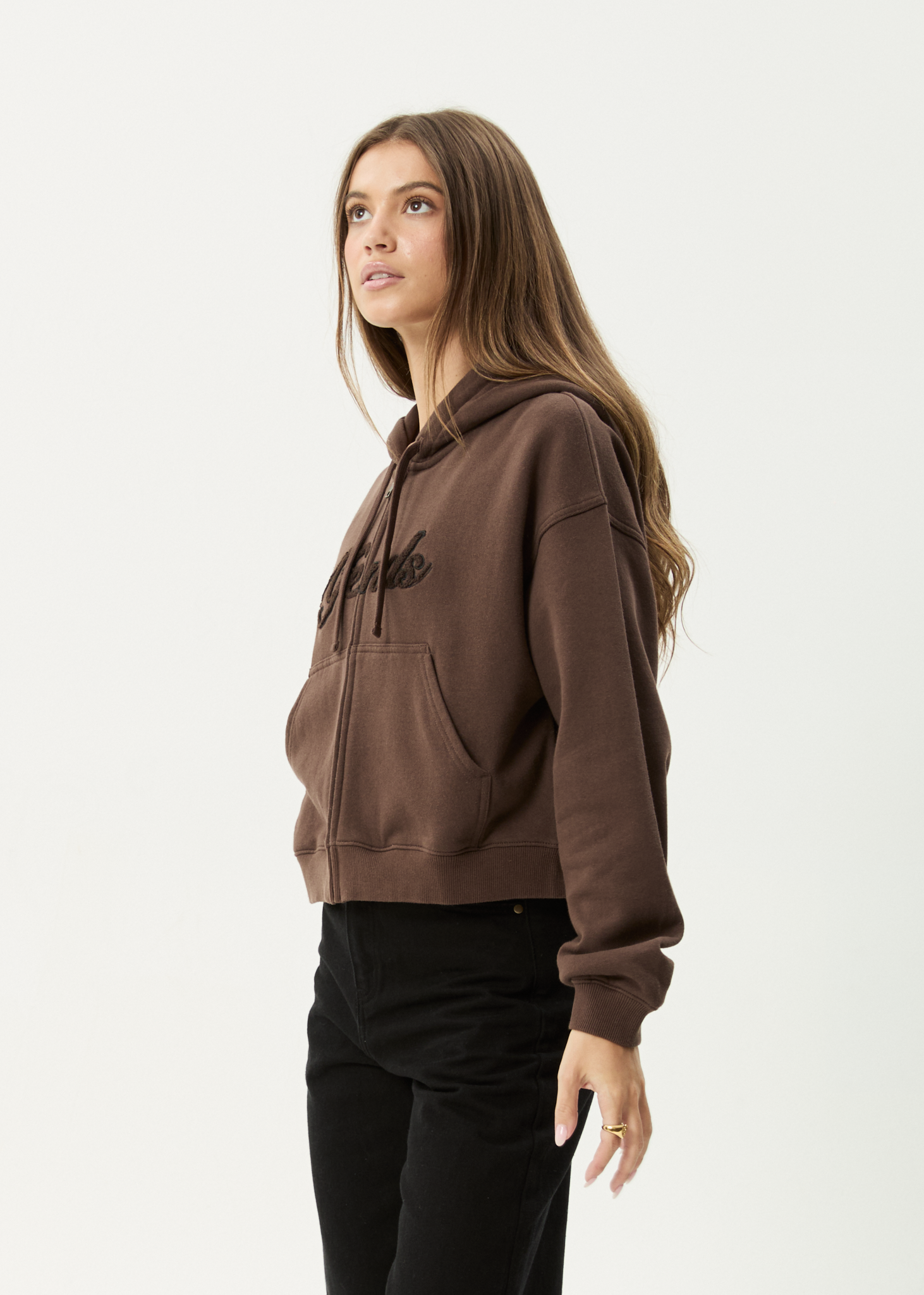 AFENDS Womens Kourt - Zip Hood - Coffee