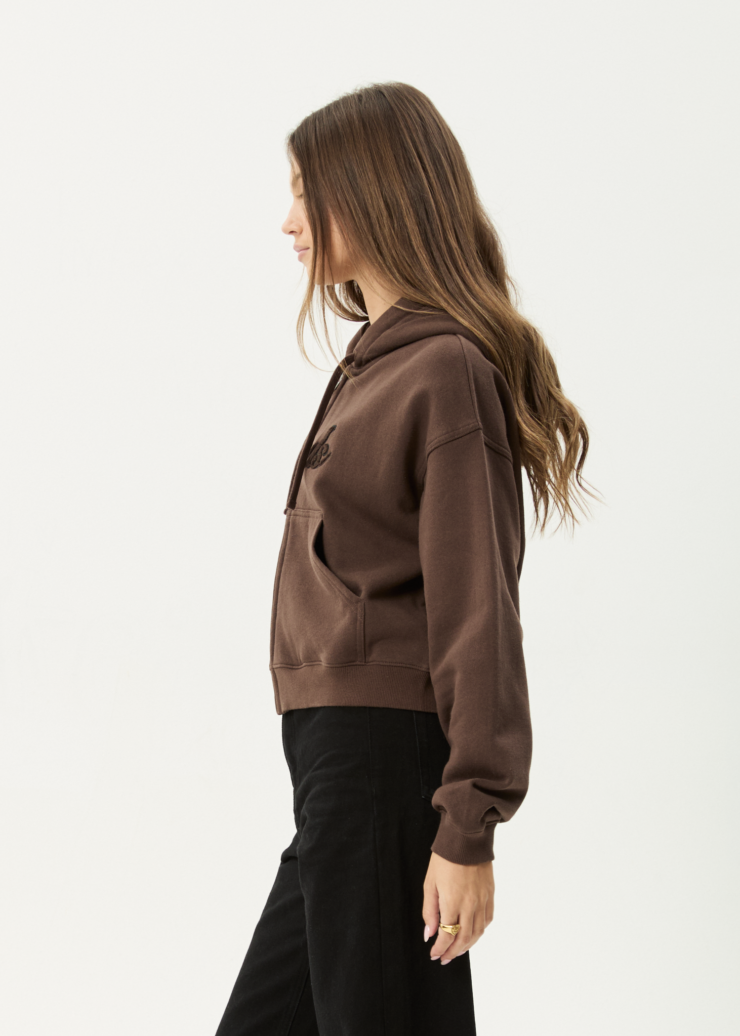 AFENDS Womens Kourt - Zip Hood - Coffee