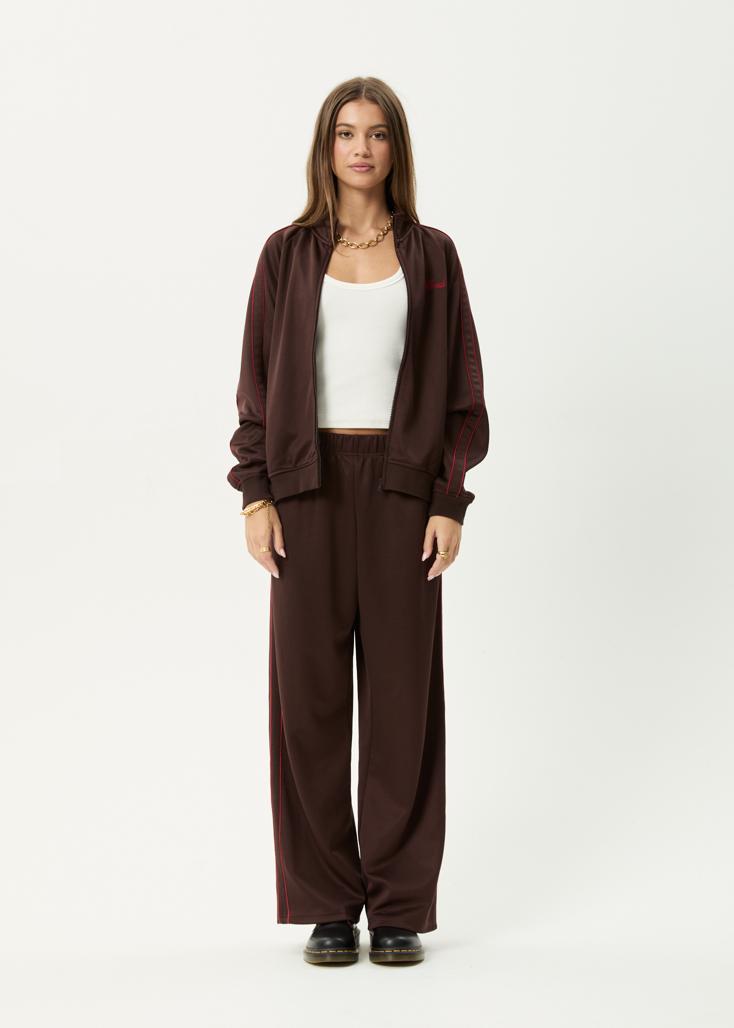 AFENDS Womens Avenue - Track Jacket - Coffee