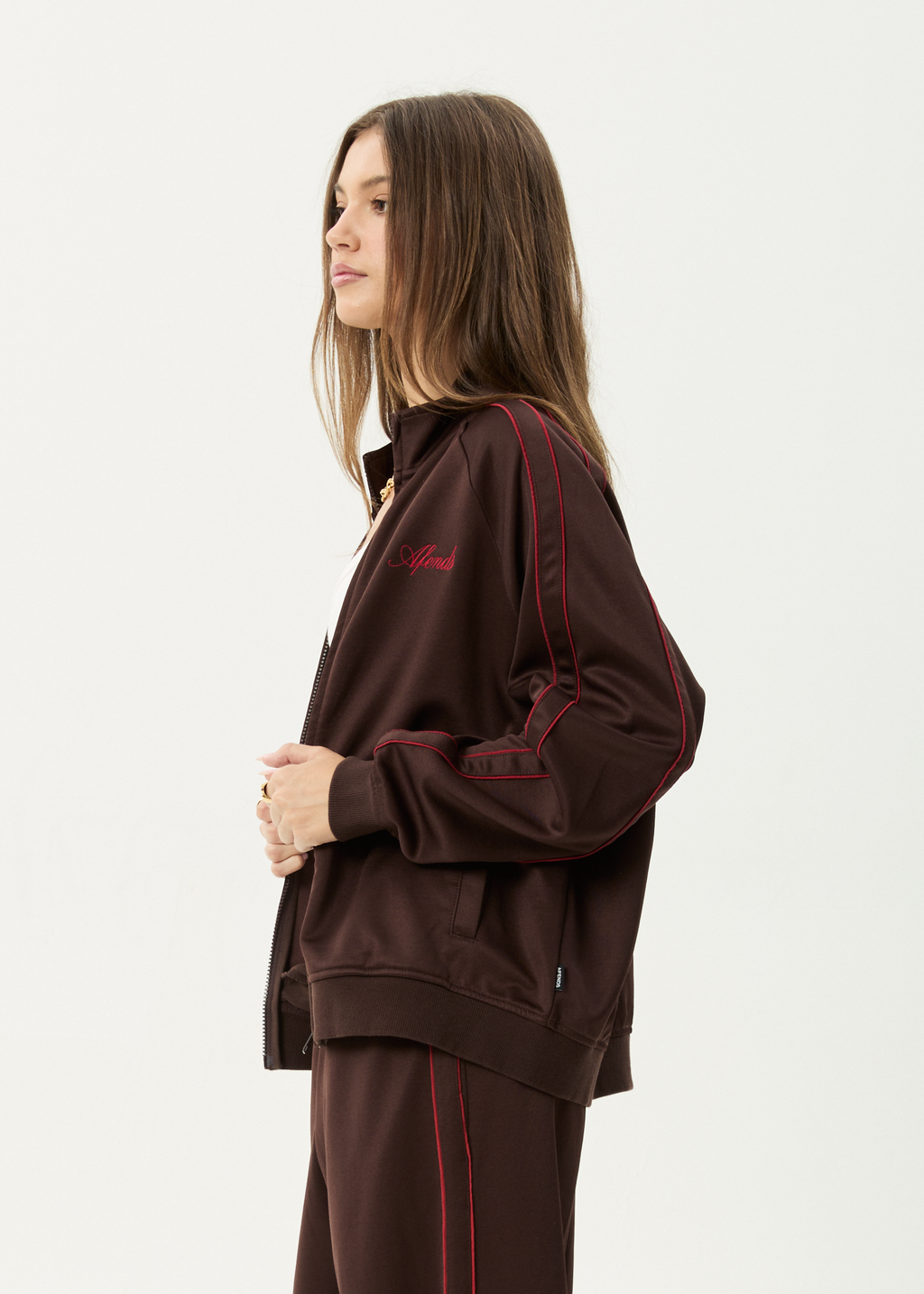 AFENDS Womens Avenue - Track Jacket - Coffee