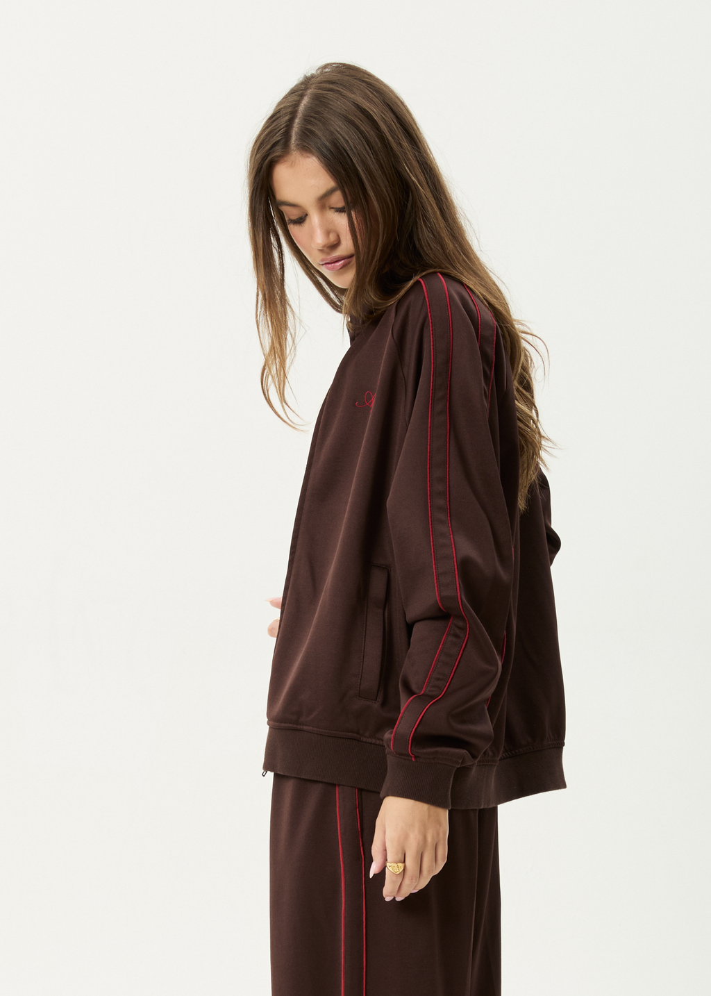 AFENDS Womens Avenue - Track Jacket - Coffee