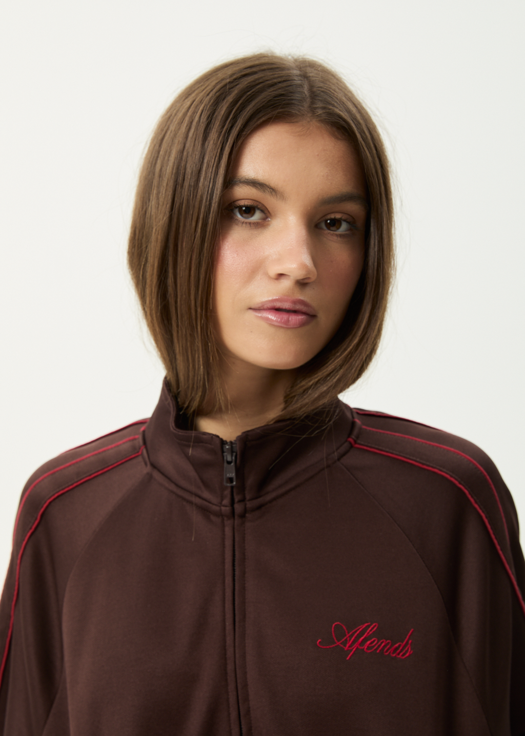 AFENDS Womens Avenue - Track Jacket - Coffee