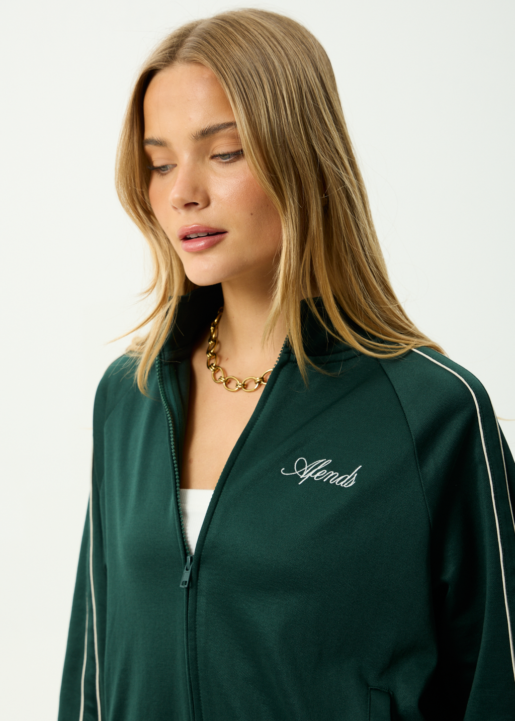 AFENDS Womens Avenue - Track Jacket - Pine