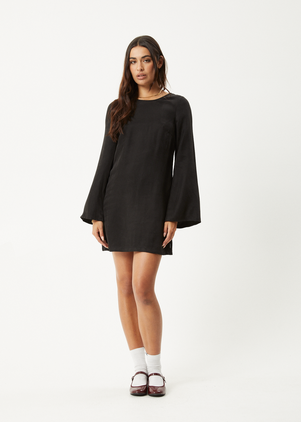 AFENDS Womens Gabriel - Cupro Mini Dress - Black