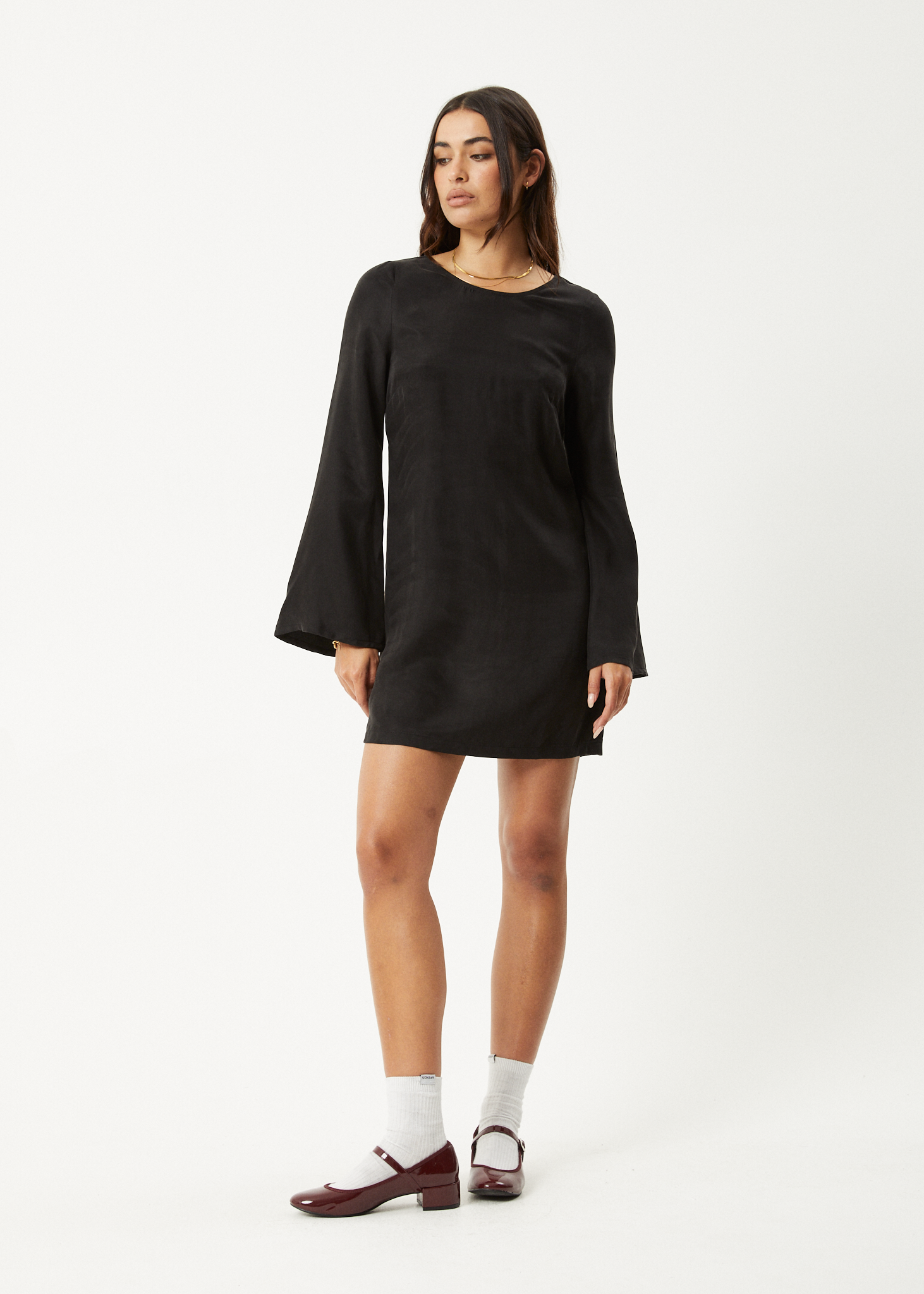 AFENDS Womens Gabriel - Cupro Mini Dress - Black