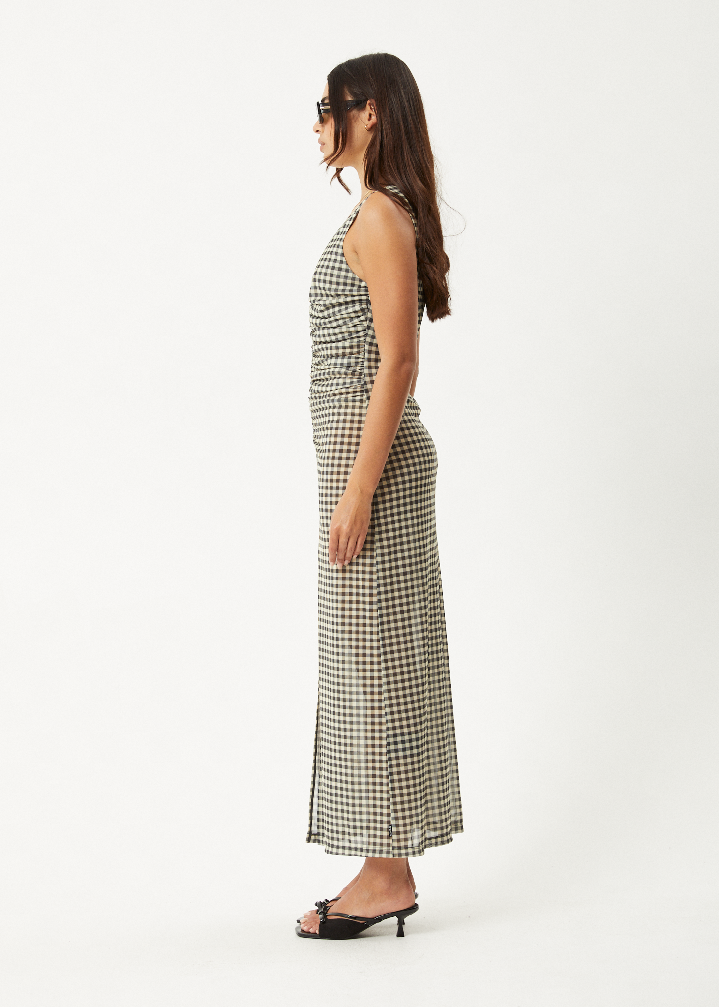 AFENDS Womens Gambet - Sheer Maxi Dress - Black / Sand