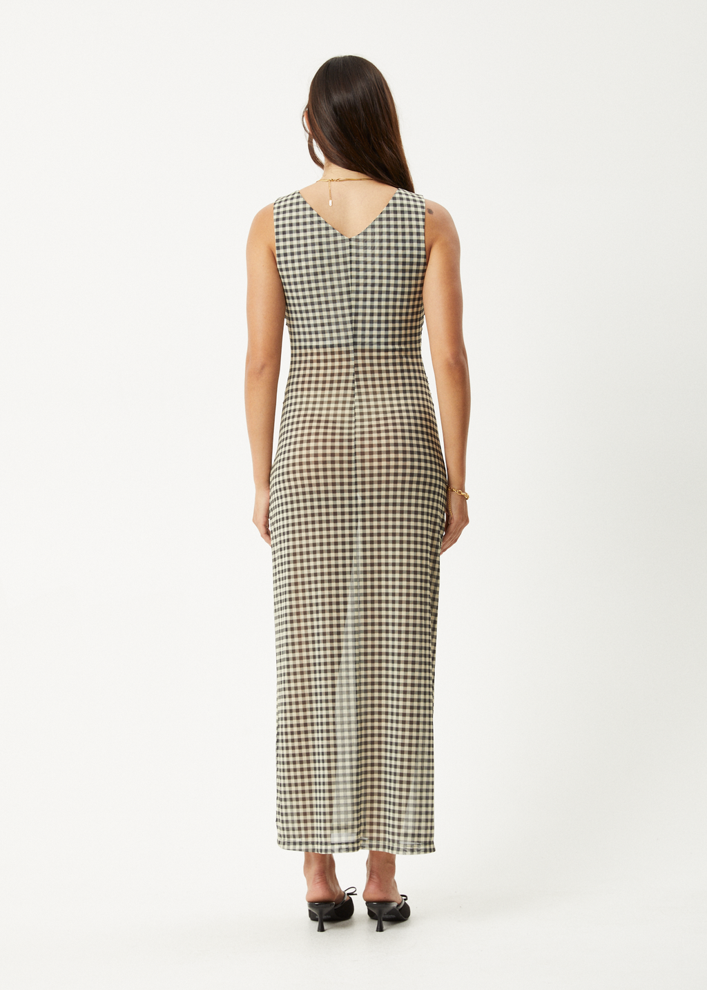 AFENDS Womens Gambet - Sheer Maxi Dress - Black / Sand