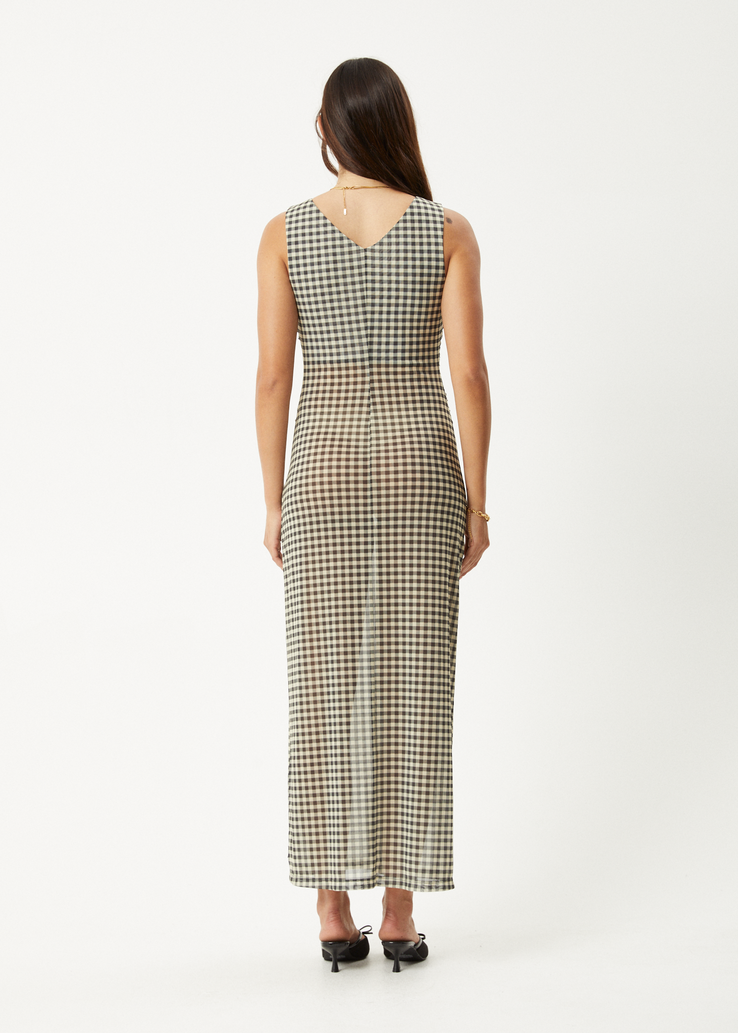 AFENDS Womens Gambet - Sheer Maxi Dress - Black / Sand