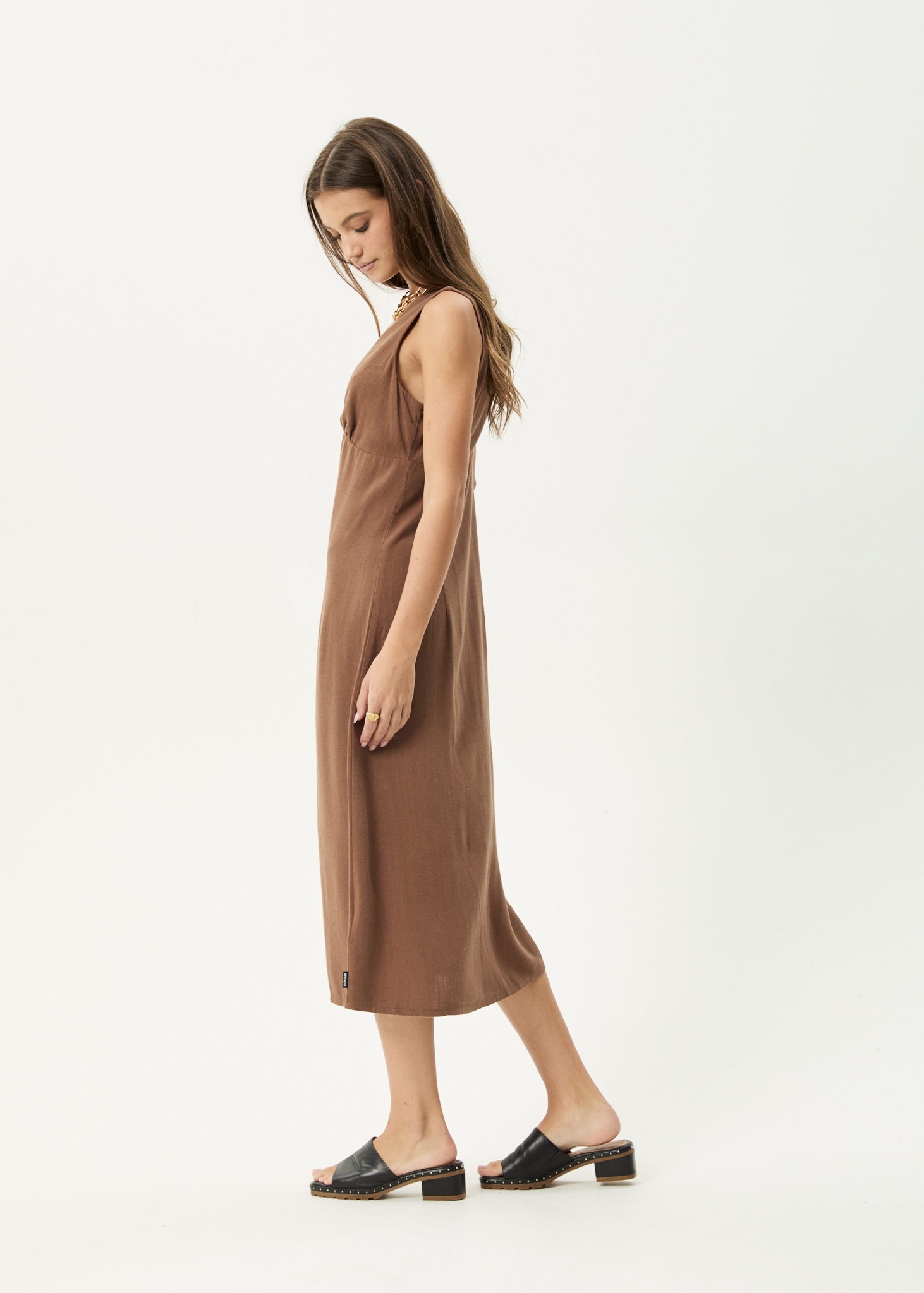 AFENDS Womens Hartley - Maxi Dress - Cinnamon