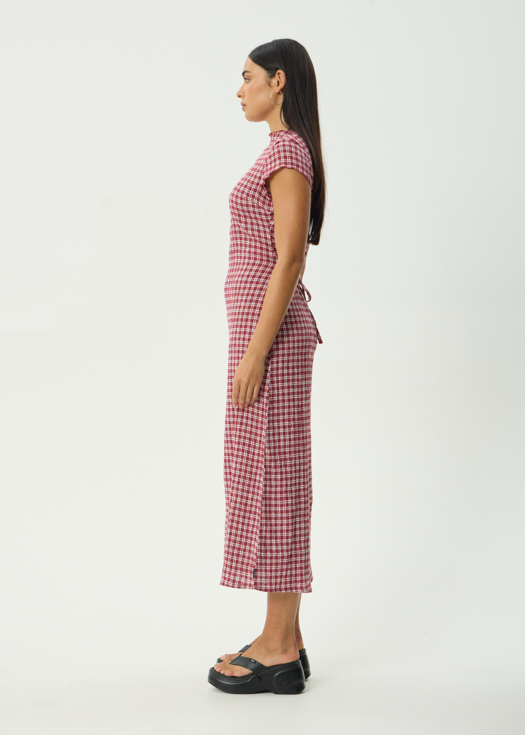AFENDS Womens Elodie - Seersucker Midi Dress