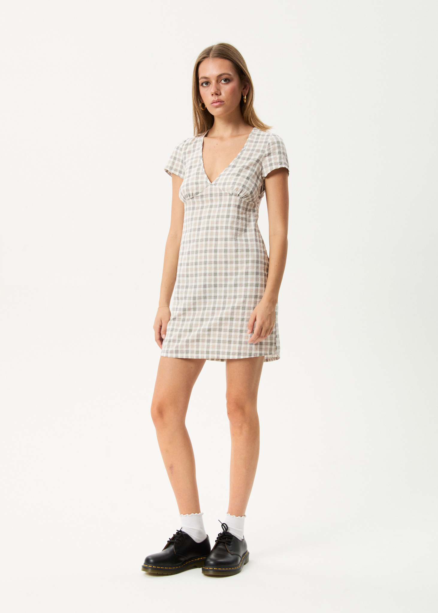 afends leo midi dress AFENDS Womens Leo - Seersucker Midi Dress