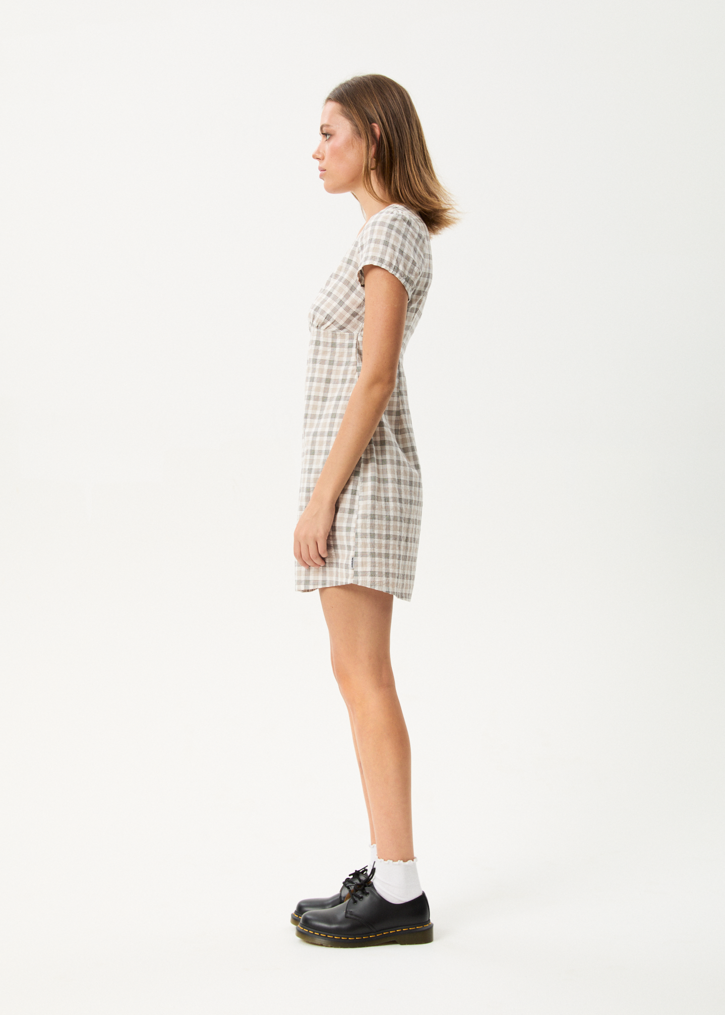afends leo midi dress SALE Afends Leo Organic Check Midi Dress Black/ White