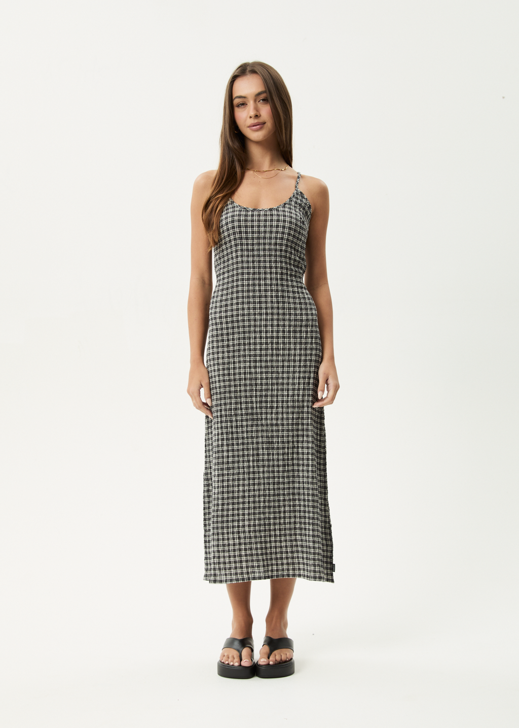 AFENDS Womens Rumi - Seersucker Midi Dress