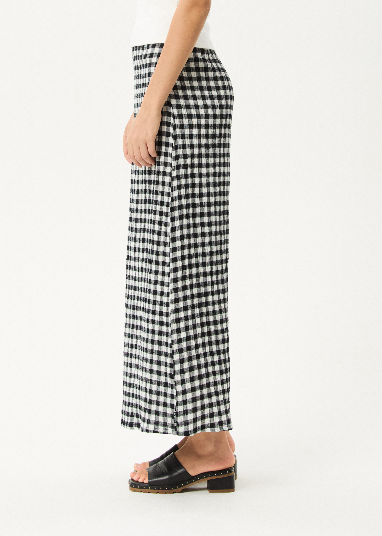AFENDS Womens Rowan - Seersucker Maxi Skirt - Black / White