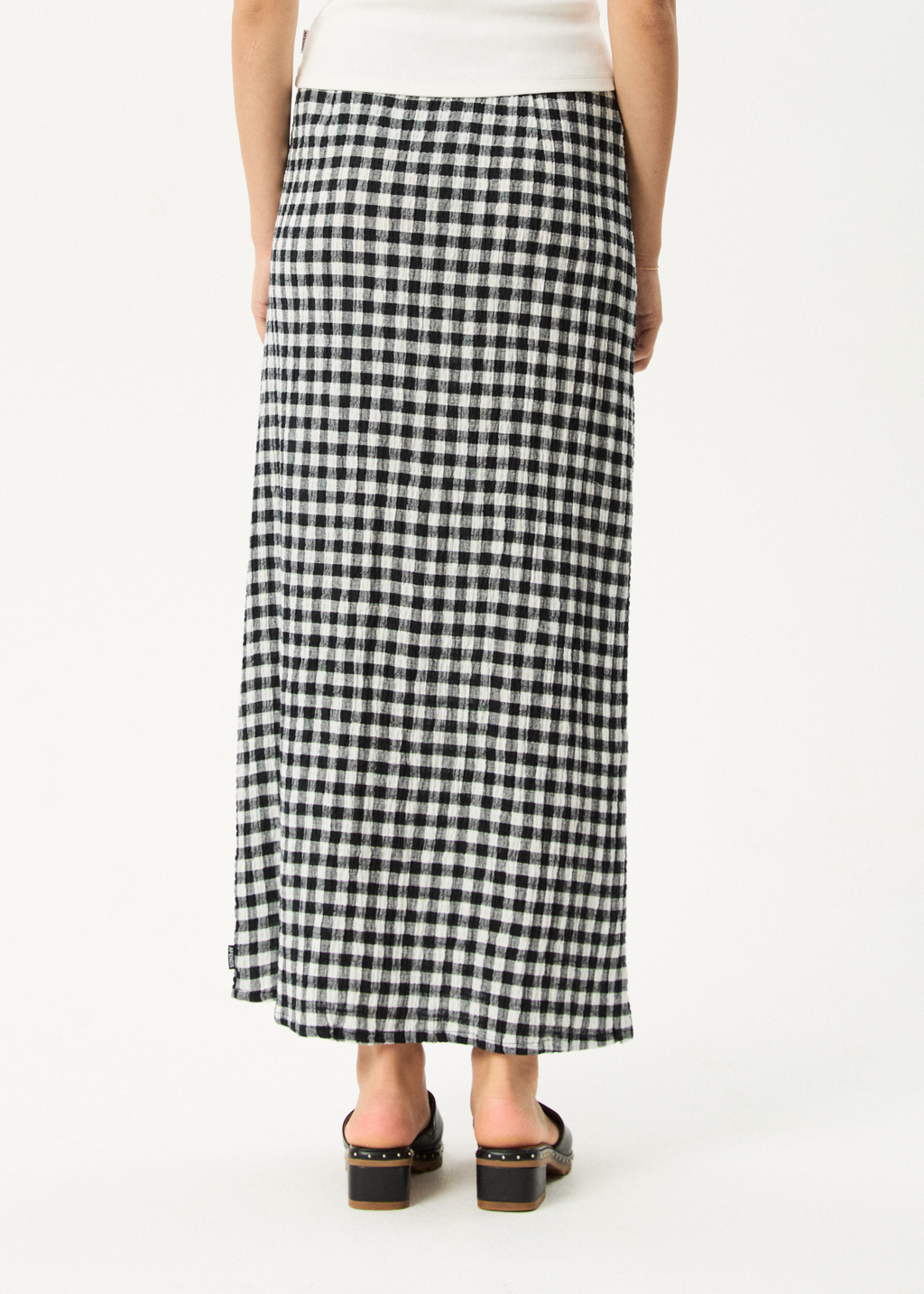 AFENDS Womens Rowan - Seersucker Maxi Skirt - Black / White