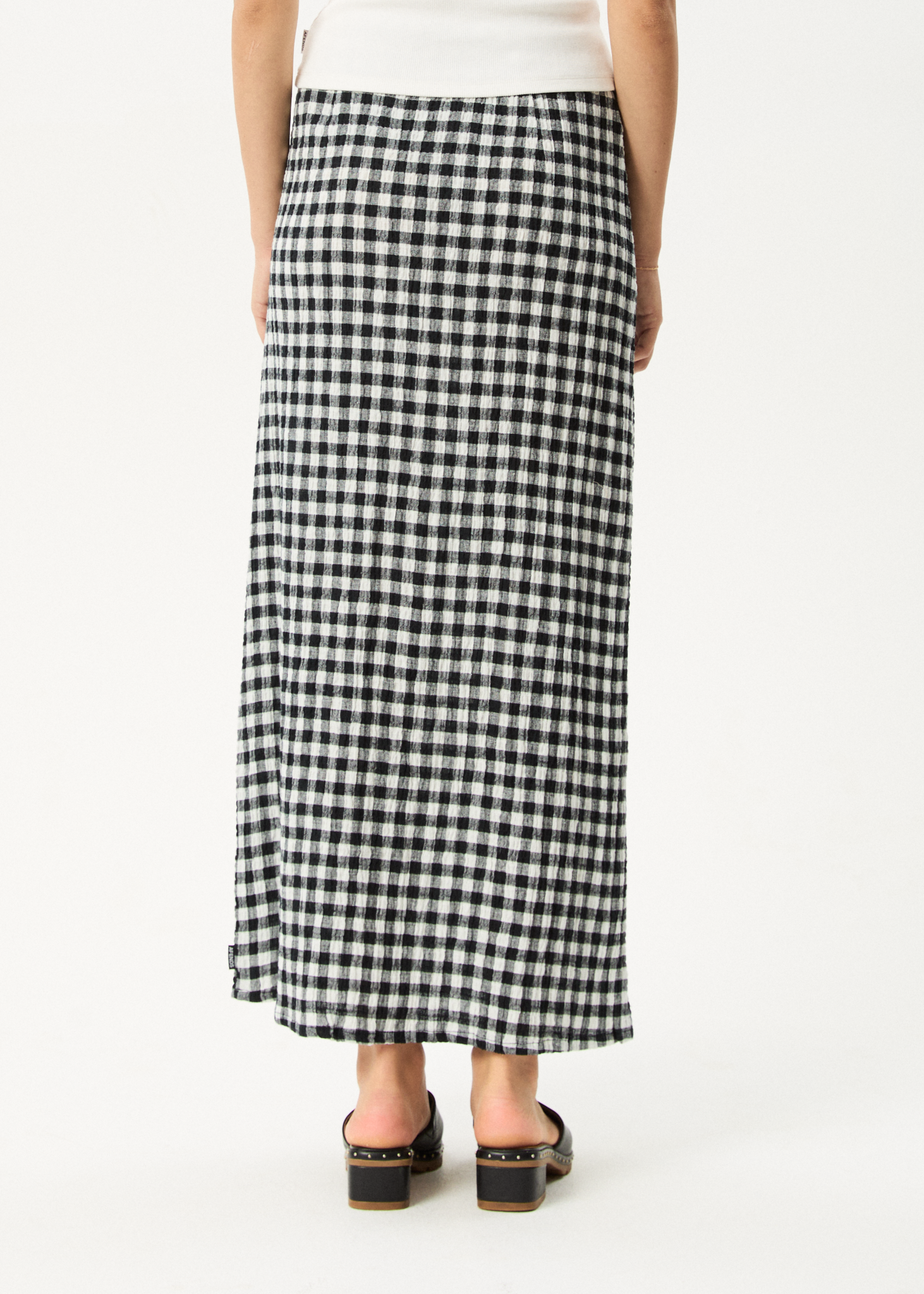 AFENDS Womens Rowan - Seersucker Maxi Skirt - Black / White