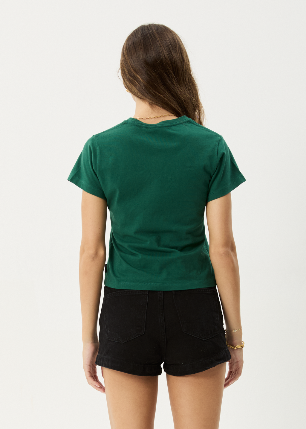 AFENDS Womens Shield - Baby Tee - Hunter Green