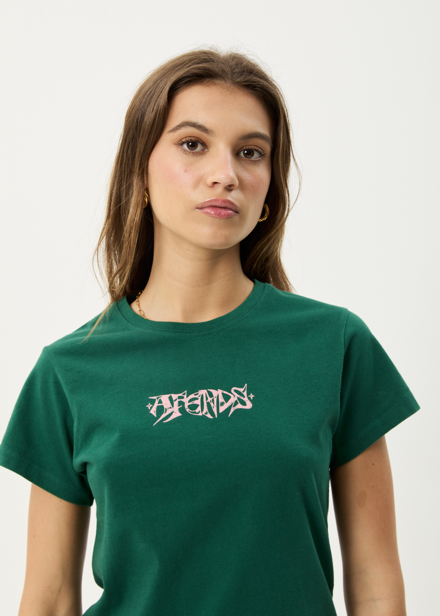 AFENDS Womens Shield - Baby Tee - Hunter Green