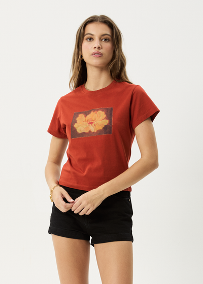 AFENDS Womens Dark Heaven - Baby Tee - Red Rum