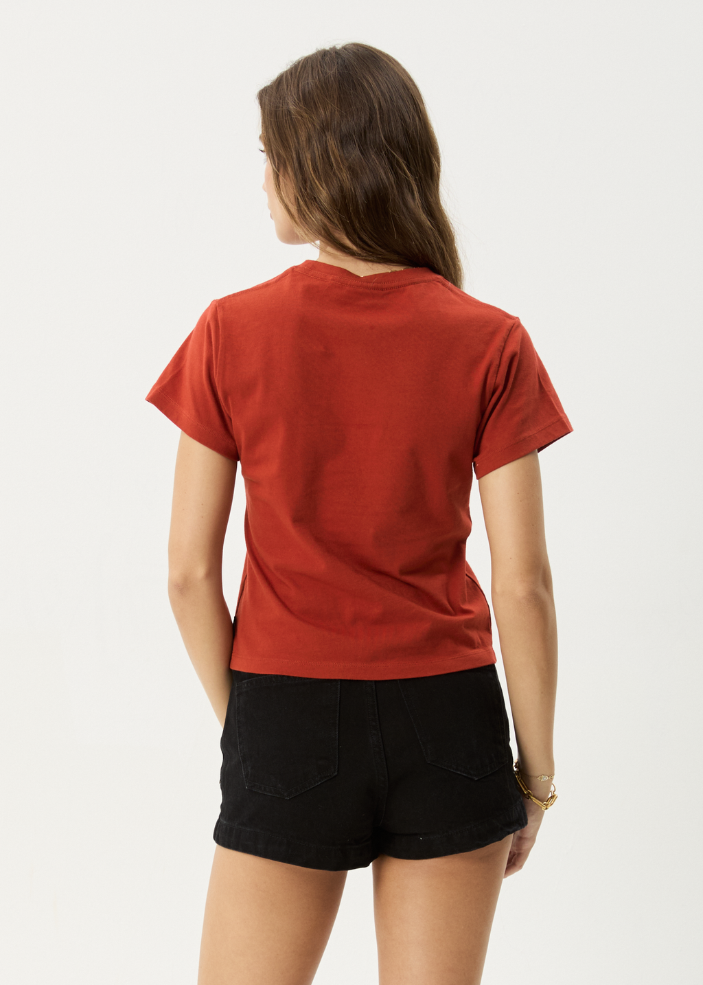 AFENDS Womens Dark Heaven - Baby Tee - Red Rum