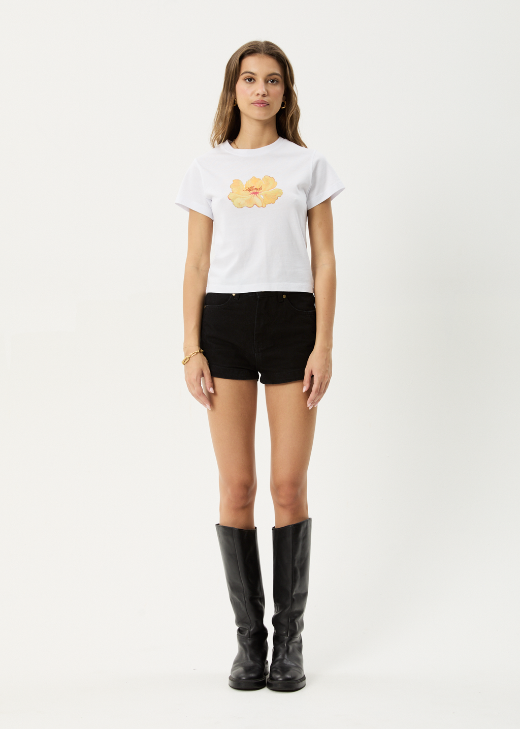 AFENDS Womens Dark Heaven - Baby Tee - White