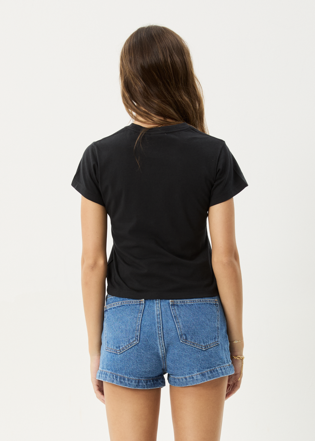 AFENDS Womens Maisie - Baby Tee - Stone Black