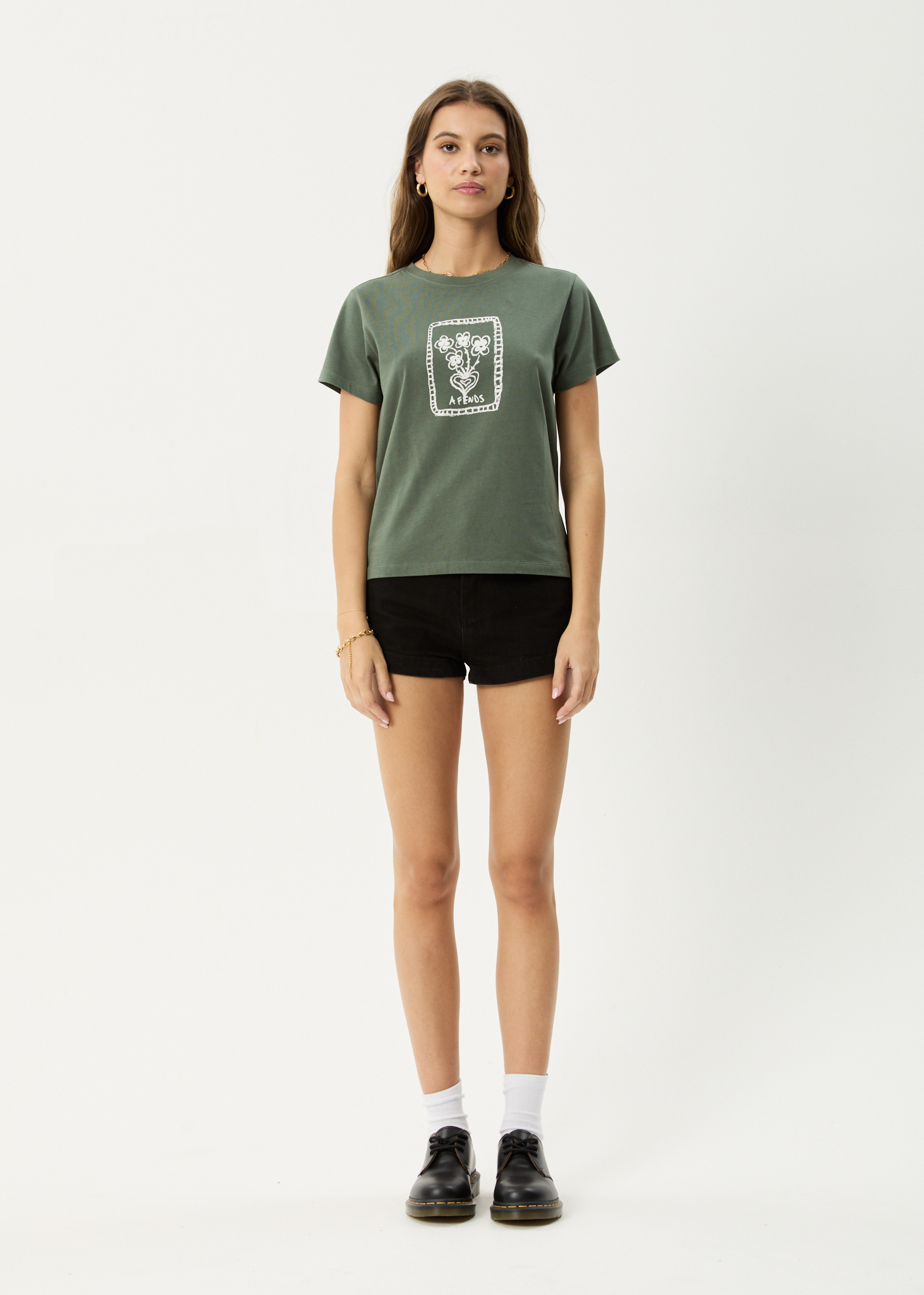 AFENDS Womens Maisie - Regular Tee - Sycamore