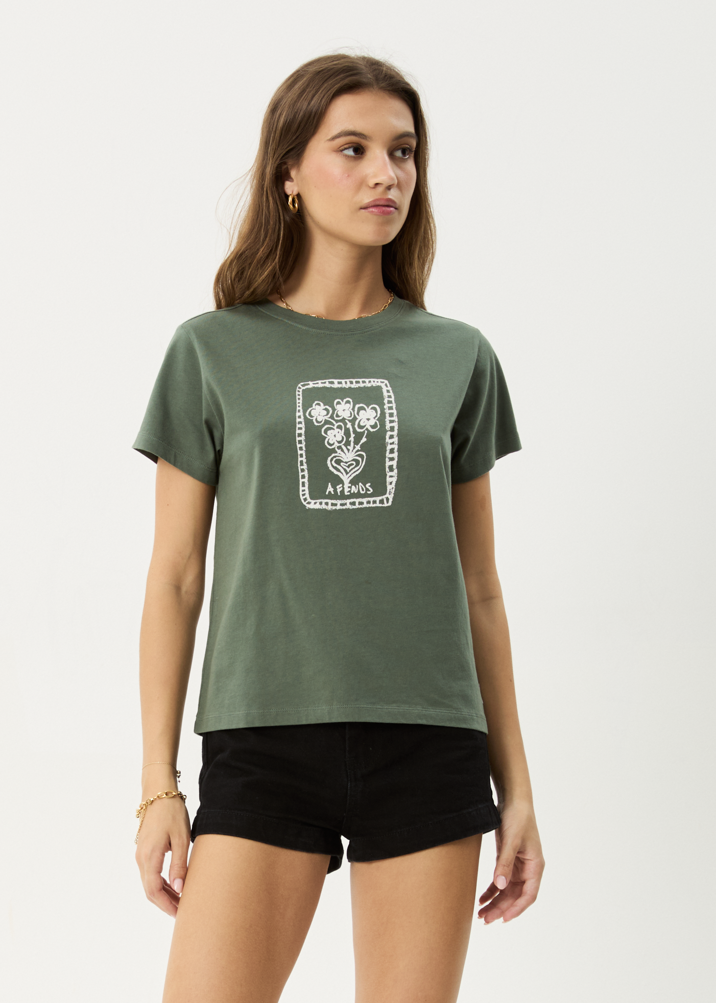 AFENDS Womens Maisie - Regular Tee - Sycamore