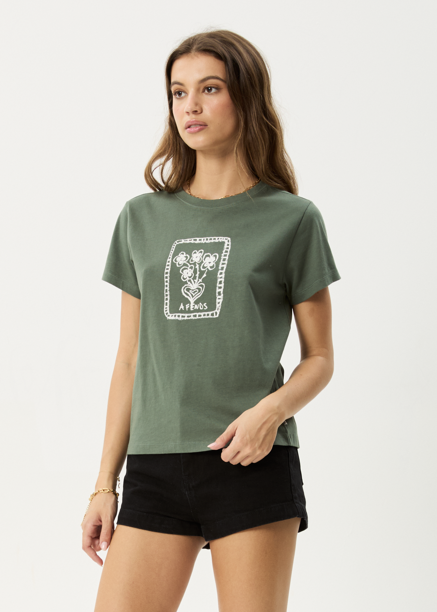 AFENDS Womens Maisie - Regular Tee - Sycamore