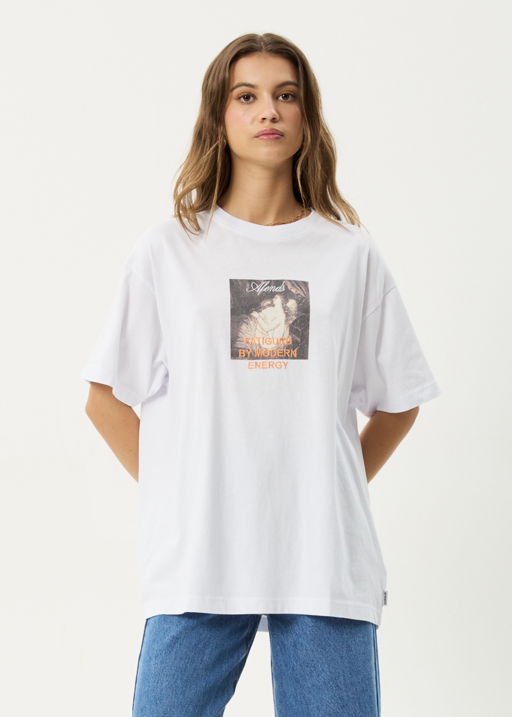 AFENDS Womens Modern Energy - Oversized Tee - White