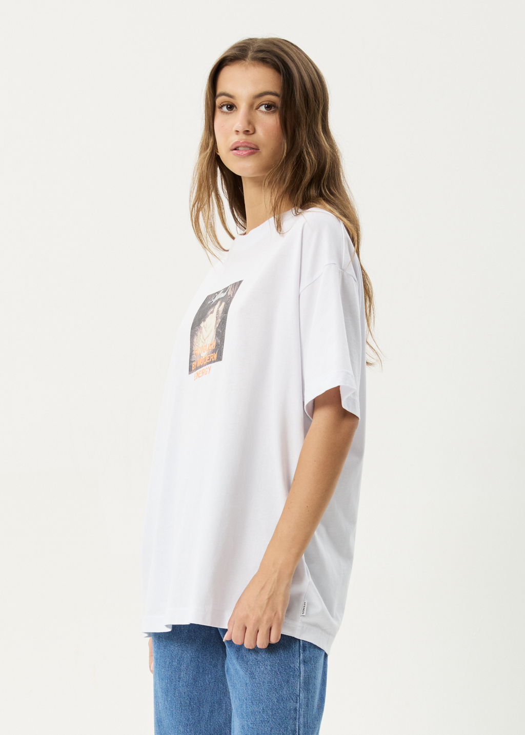AFENDS Womens Modern Energy - Oversized Tee - White
