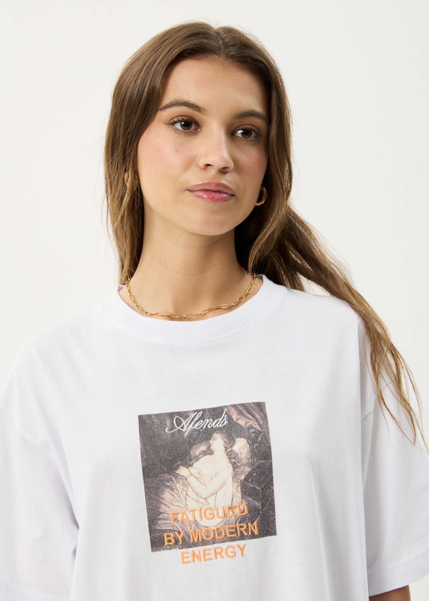 AFENDS Womens Modern Energy - Oversized Tee - White