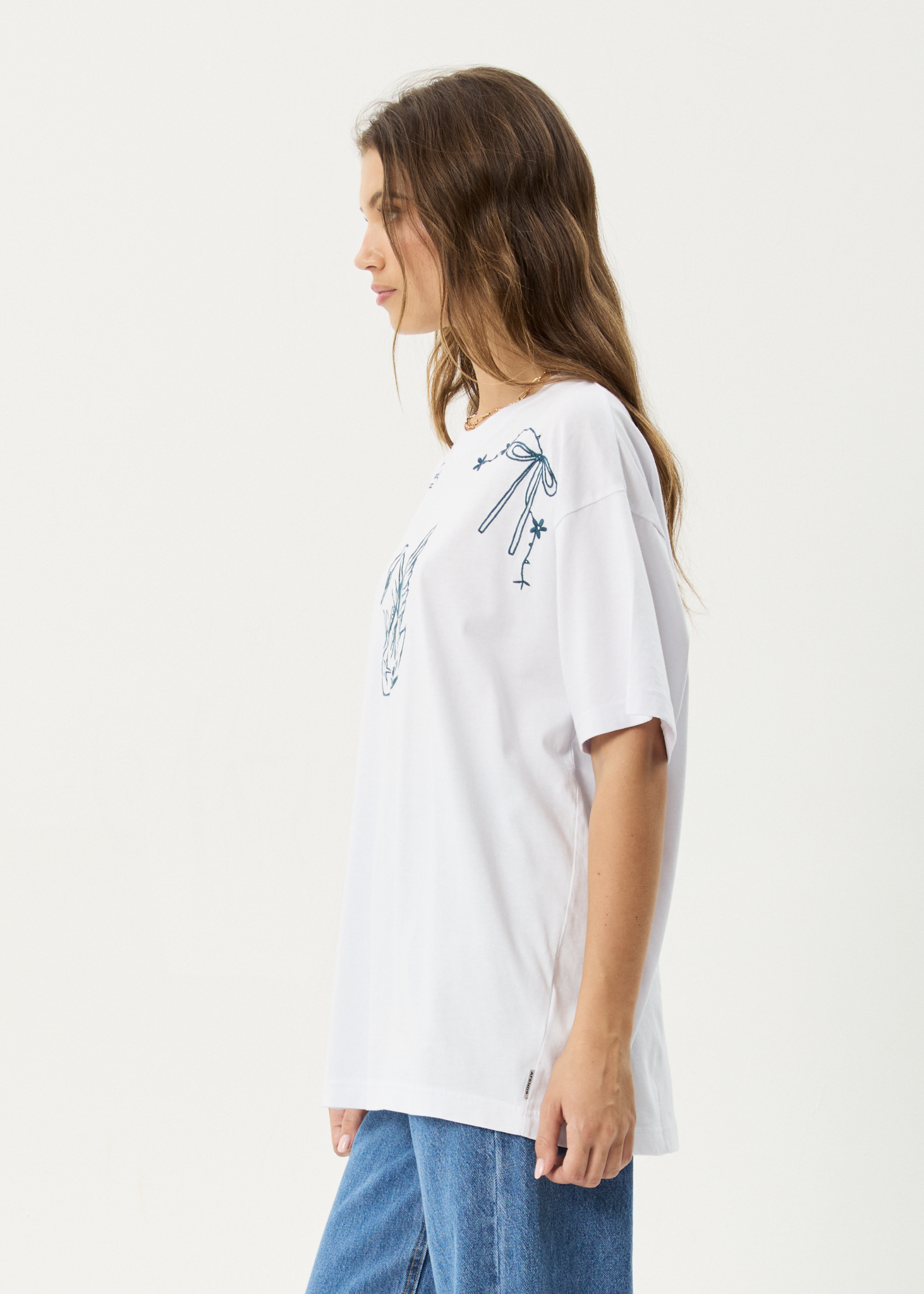 AFENDS Womens Cygnet - Oversized Tee - White