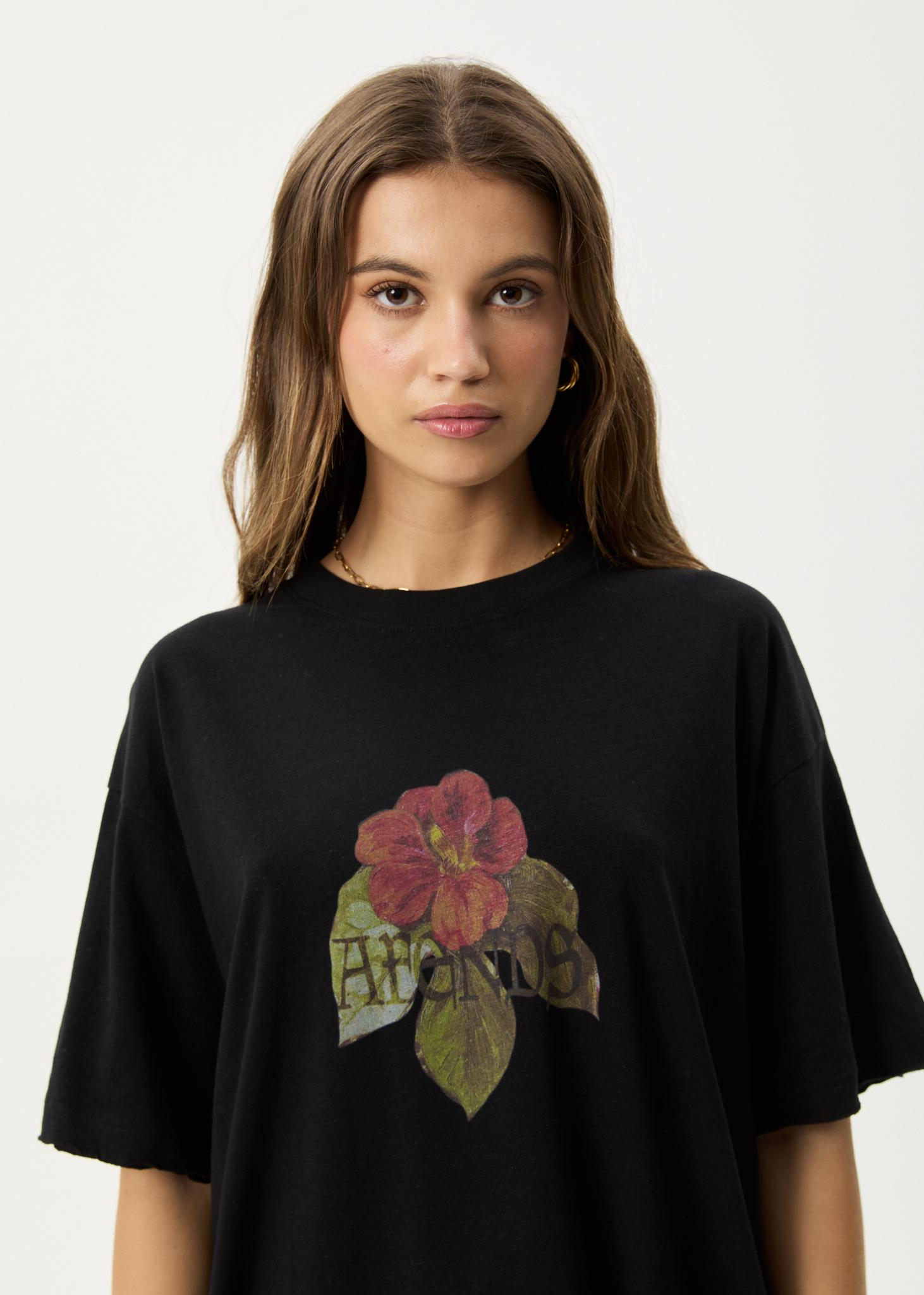 AFENDS Womens Wildflower - Oversized Tee - Black