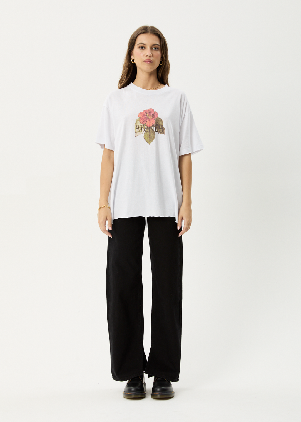 AFENDS Womens Wildflower - Oversized Tee - White