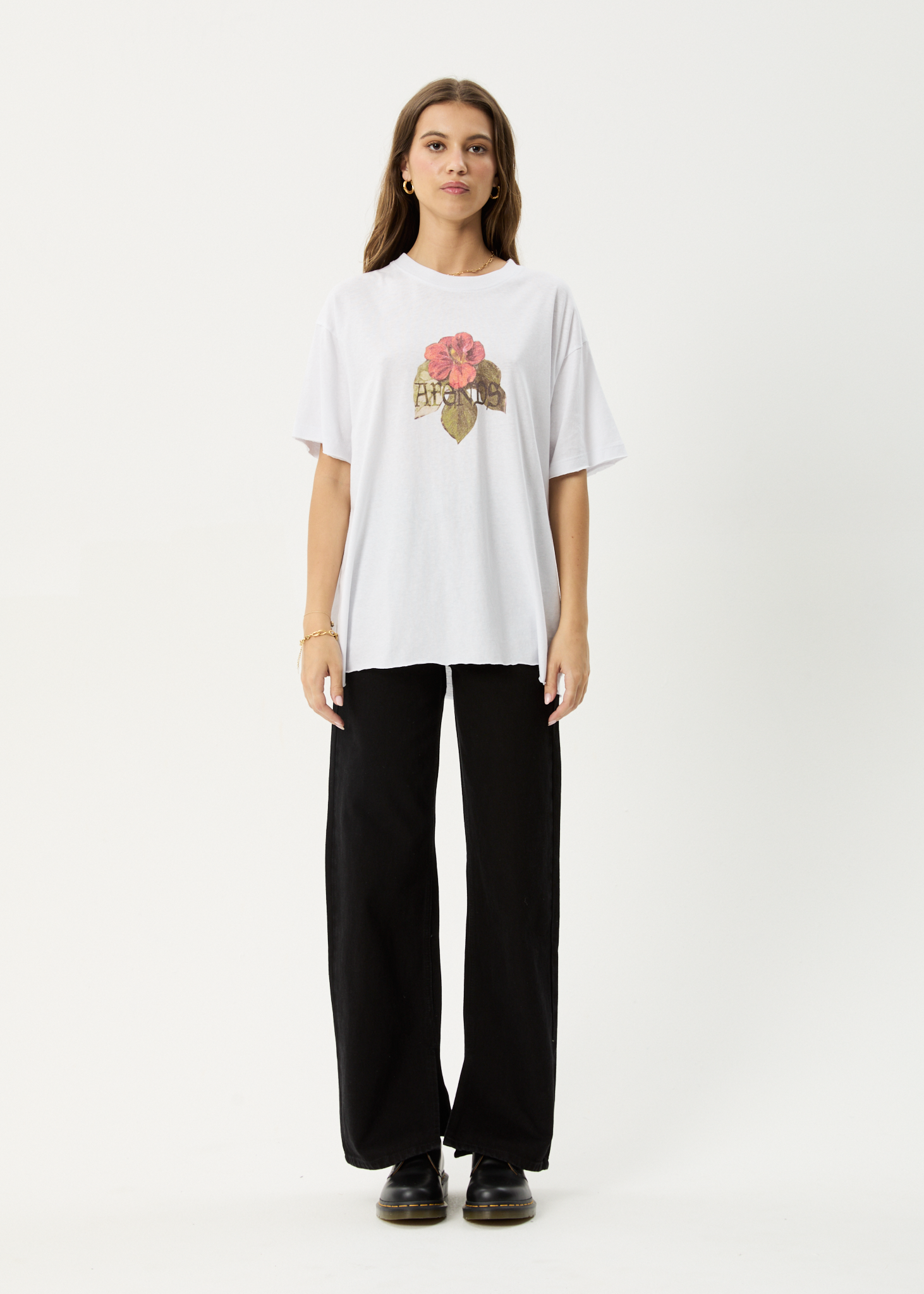 AFENDS Womens Wildflower - Oversized Tee - White