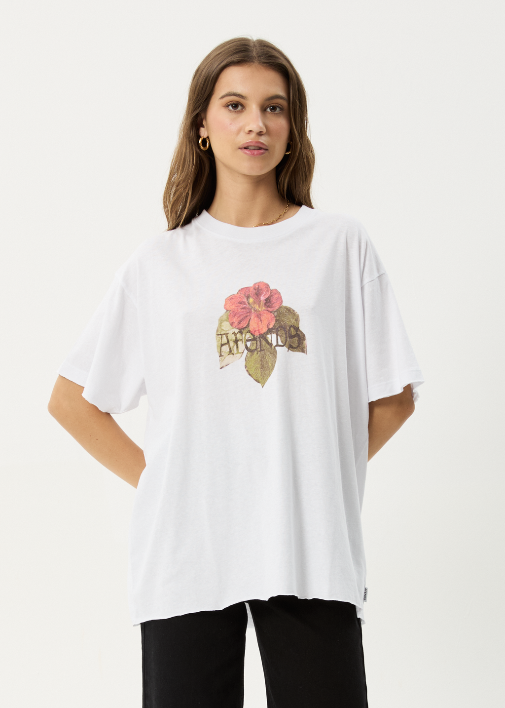 AFENDS Womens Wildflower - Oversized Tee - White
