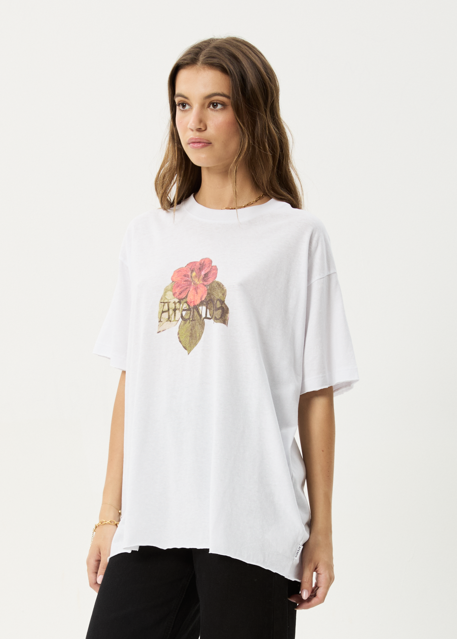 AFENDS Womens Wildflower - Oversized Tee - White