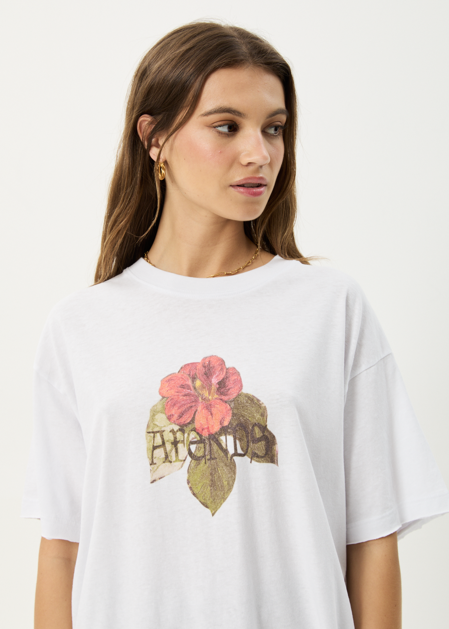AFENDS Womens Wildflower - Oversized Tee - White