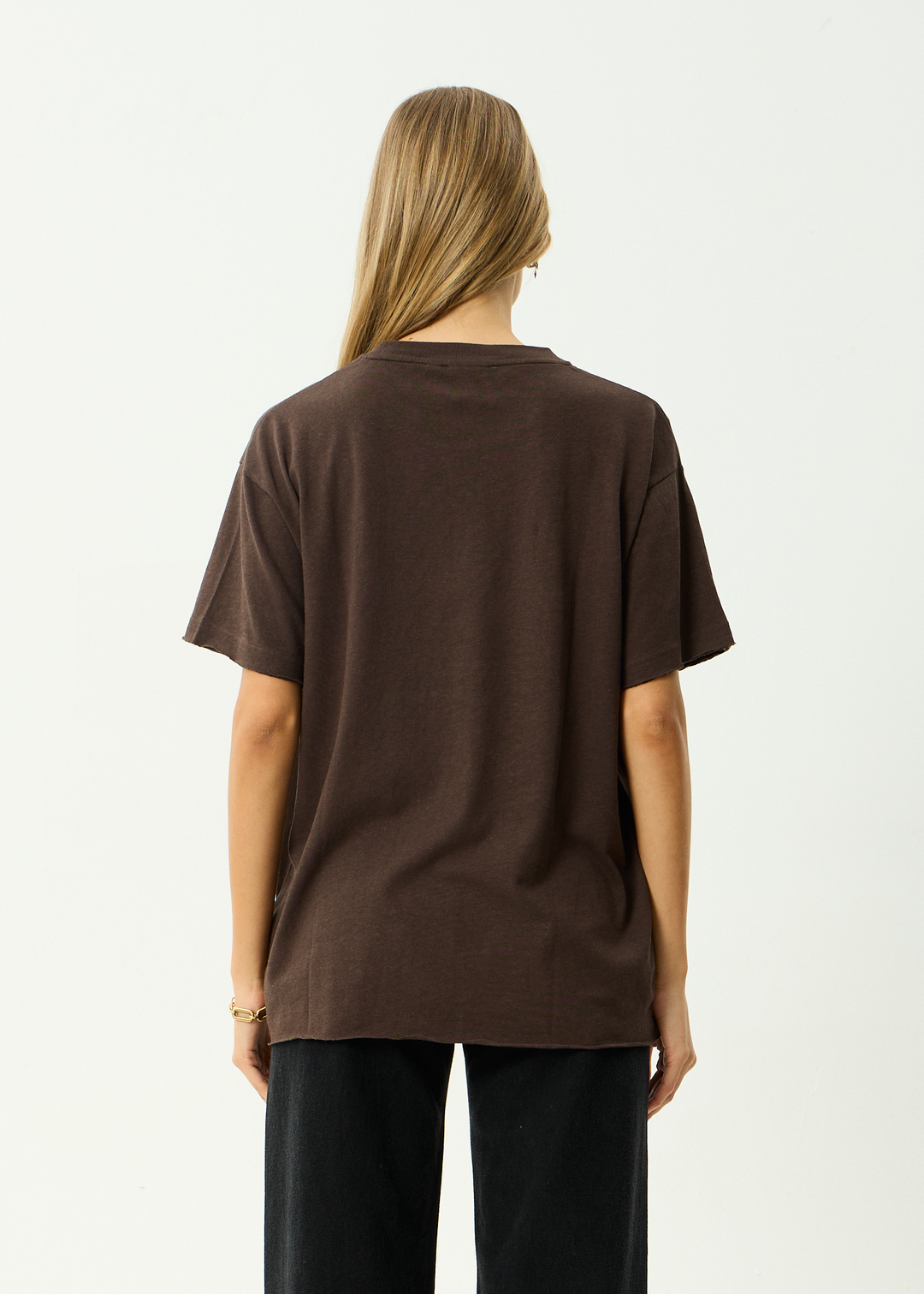 AFENDS Womens Dark Heaven - Hemp Oversized Tee - Coffee