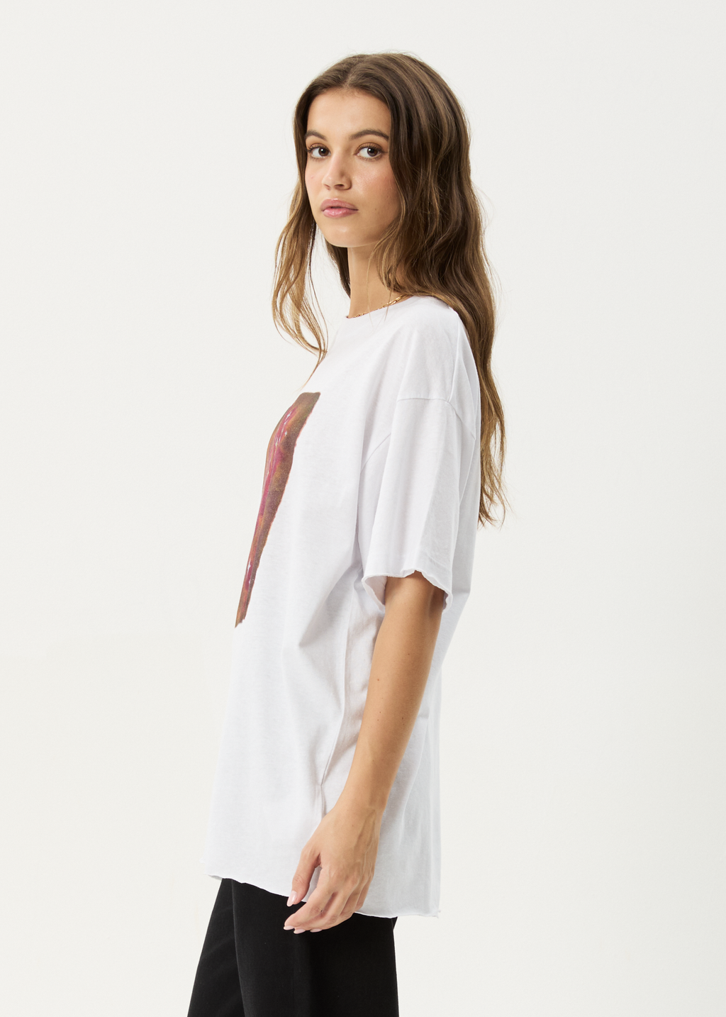 AFENDS Womens Dark Heaven - Oversized Tee - White