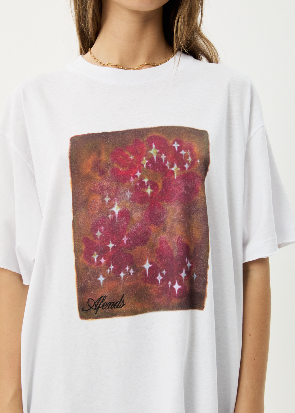 AFENDS Womens Dark Heaven - Oversized Tee - White