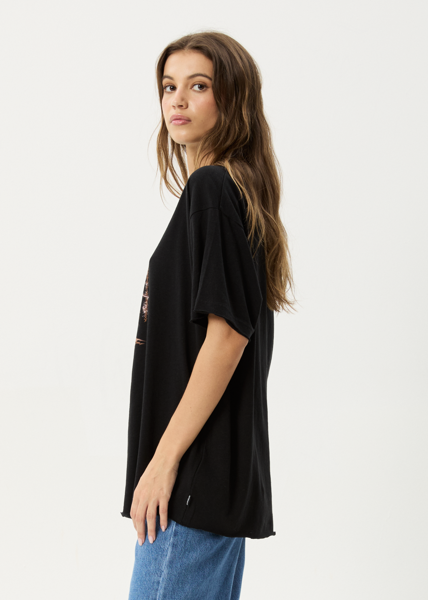 AFENDS Womens Shield Maiden - Oversized Tee - Black